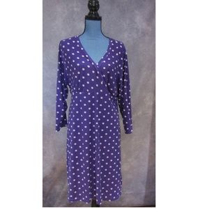 NEW Jon & Anna Purple White Polka Dot Dress 2X